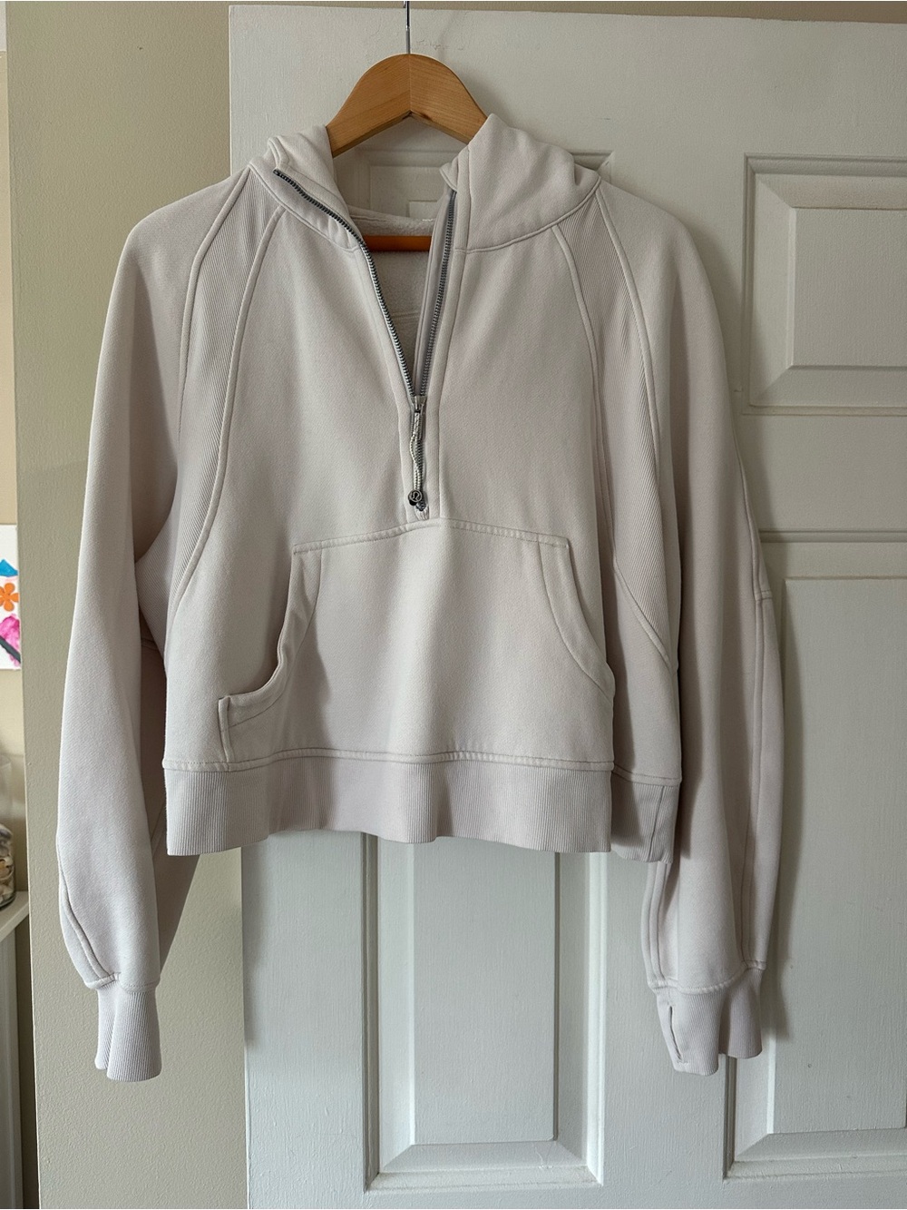 Lululemon Scuba Oversized Half-Zip Hoodie in White Opal